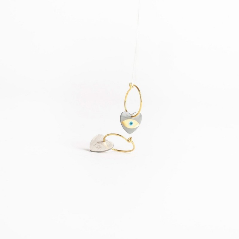 Boucles d'oreilles cœur - Œil grec