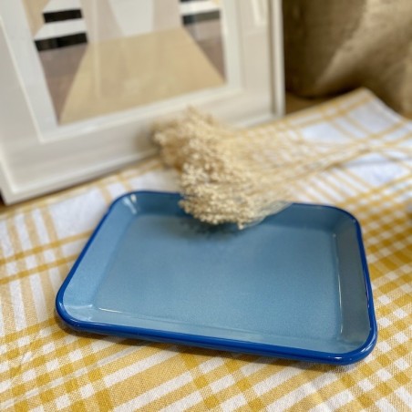 AZUL - Plateau rectangle émaillé Bleu & Cobalt - Elifle
