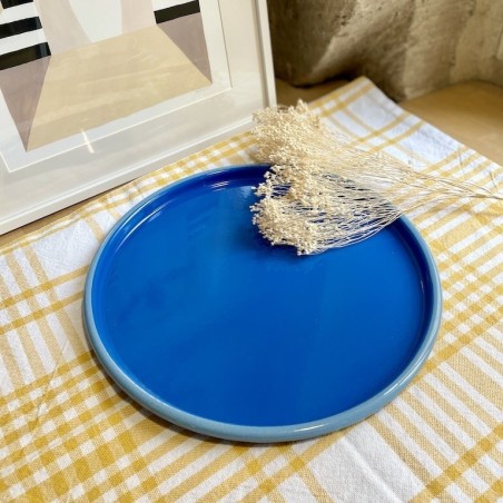 AZUL - Plateau 32cm émaillé Cobalt & Bleu - Elifle