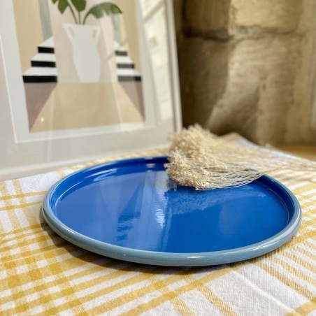 AZUL - Plateau 32cm émaillé Cobalt & Bleu - Elifle