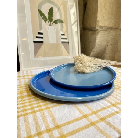 AZUL - Plateau 32cm émaillé Cobalt & Bleu - Elifle