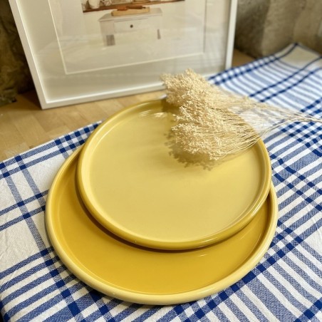 AZUL - Plateau 28cm émaillé Citron & Jaune - Elifle