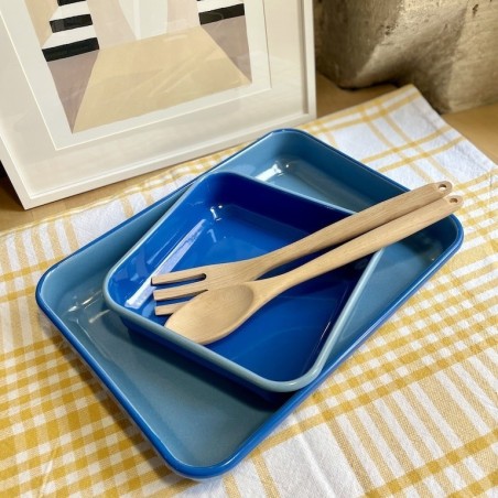 AZUL - Plat à four carré émaillé Cobalt & Bleu - Elifle