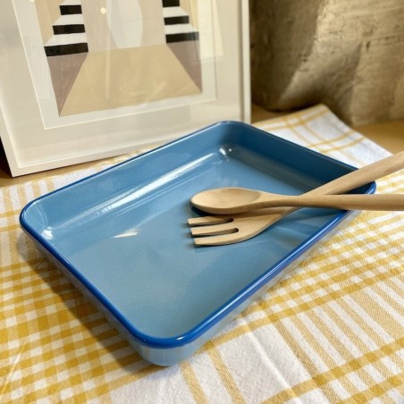 AZUL - Plat à four rectangle émaillé Bleu & Cobalt - Elifle