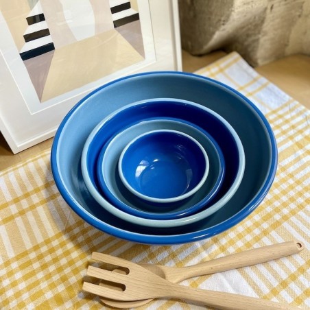 AZUL - Grand saladier émaillé Cobalt & Bleu - Elifle