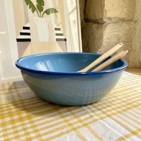 AZUL - Très grand saladier émaillé Bleu & Cobalt - Elifle