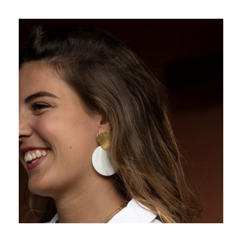 Boucles d'Oreilles La Succulente nacrée