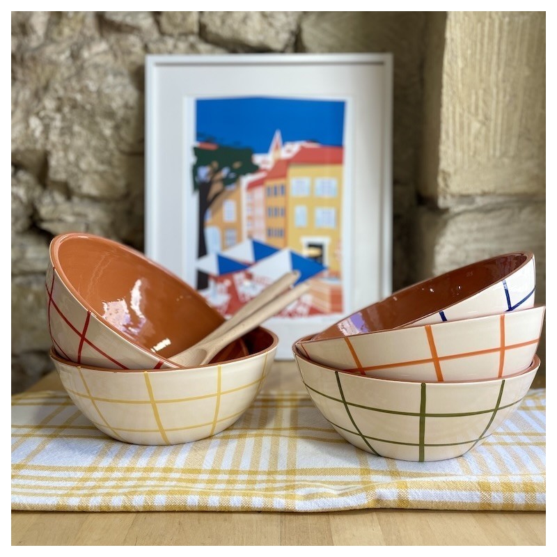 Saladier rond quadrillé ⌀ 27cm