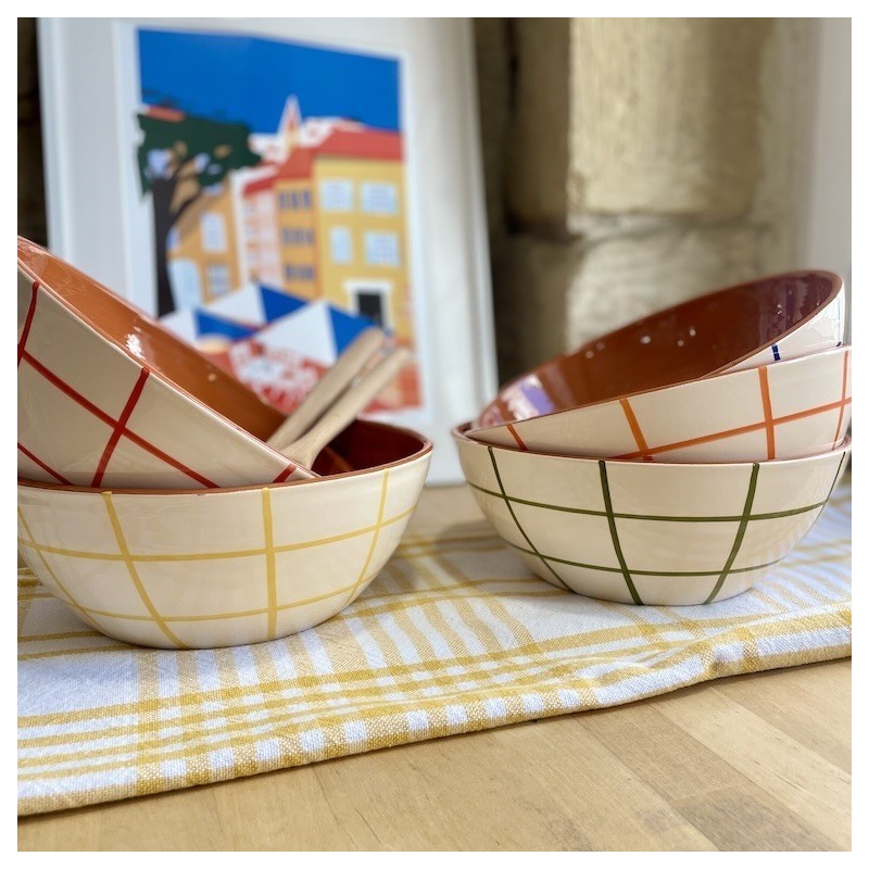 Saladier rond quadrillé ⌀ 27cm