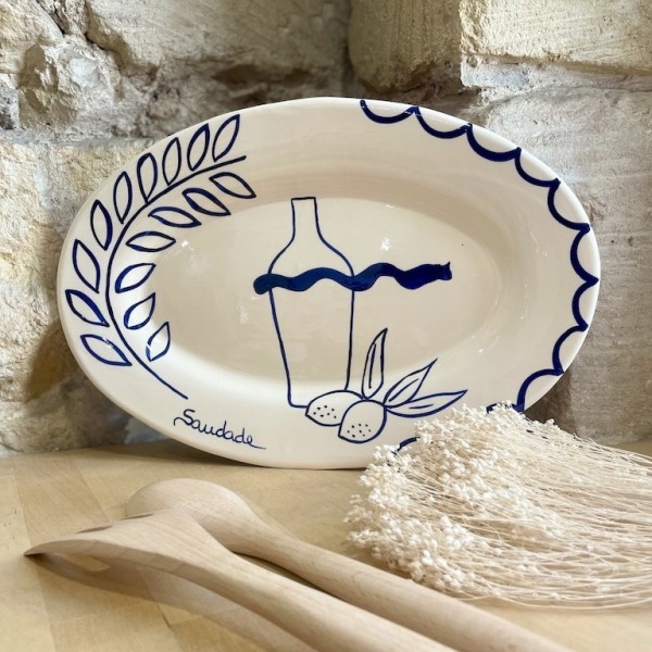 AZUL - Plat creux oval Saudade Azul - Ollarus