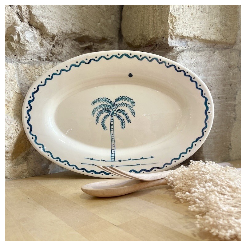 AZUL - Plat creux oval Palmeira - Ollarus