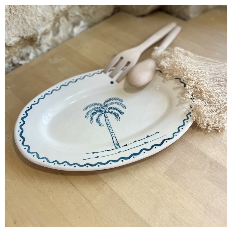 AZUL - Plat creux oval Palmeira - Ollarus