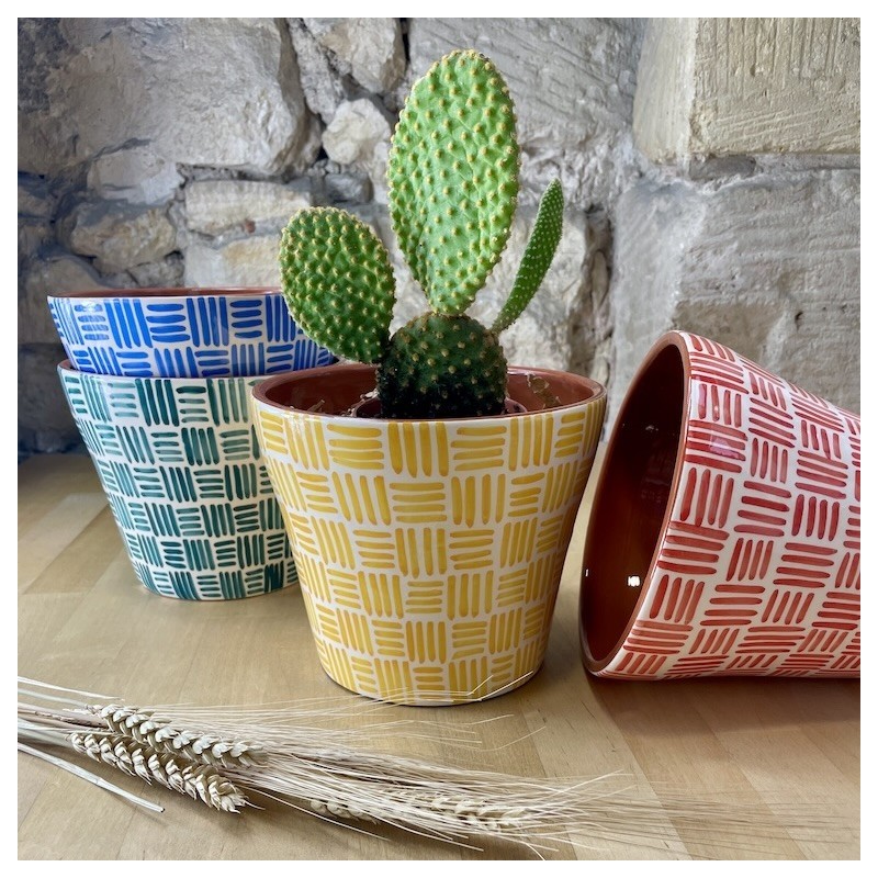 AZUL - Grand cache pot Ethnic