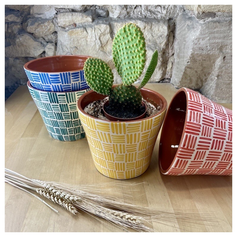 AZUL - Grand cache pot Ethnic