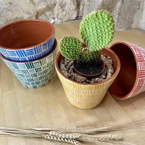 AZUL - Grand cache pot Ethnic