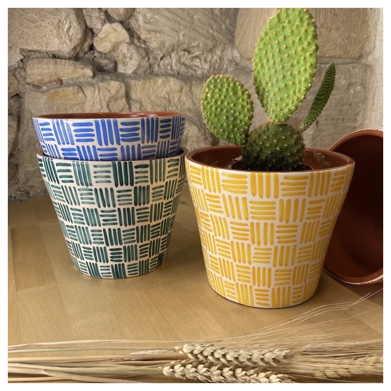 AZUL - Grand cache pot Ethnic