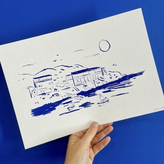 AZUL - Illustration Agathe Marty - Le soleil & la mer