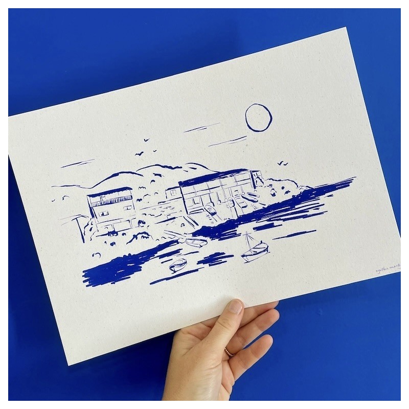 AZUL - Illustration Agathe Marty - Le soleil & la mer