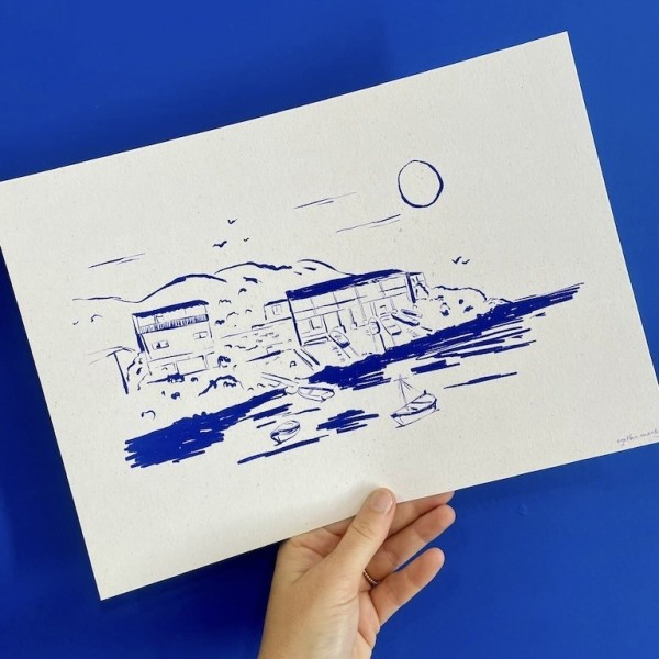 AZUL - Illustration Agathe Marty - Le soleil & la mer