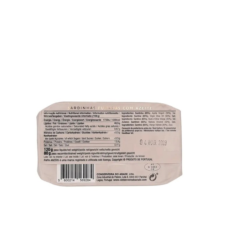 AZUL - Papa Anzóis - Sardines fumées à l'huile d'olive