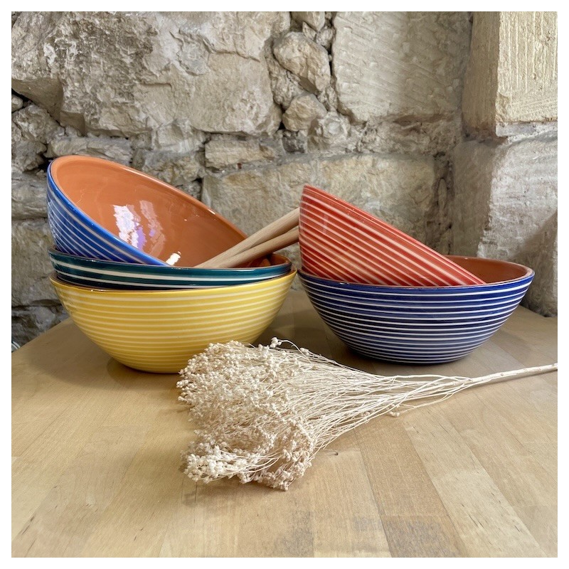 Saladier rond lignes horizontales ⌀ 27cm