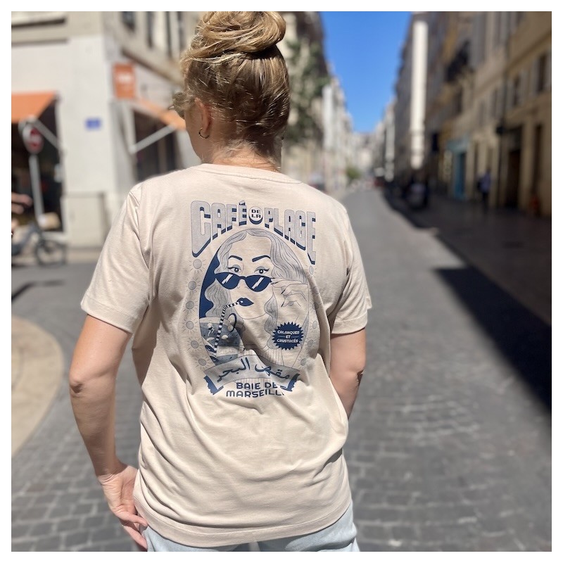 AZUL - T-Shirt Café de la plage Sable - LYOUM