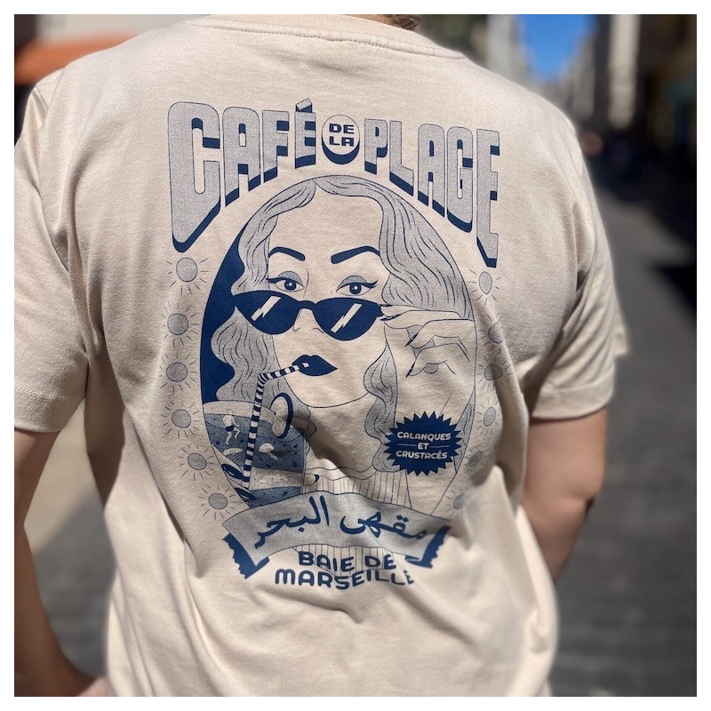 AZUL - T-Shirt Café de la plage Sable - LYOUM