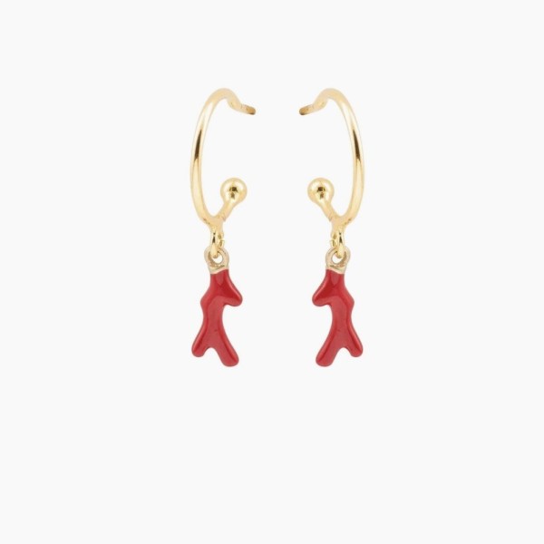 AZUL - Boucles d'oreilles Créole Corail  - Sofia Godinho