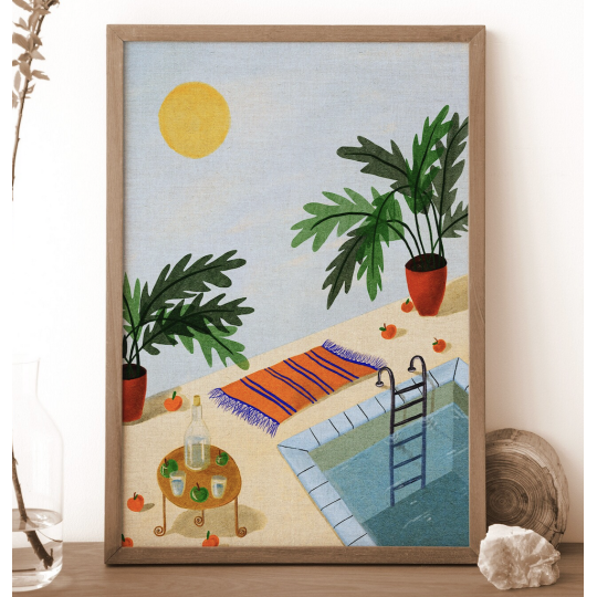 AZUL - EVA HALFERS - In the backyard - Illustration