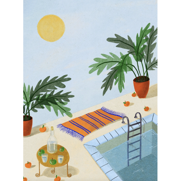 AZUL - EVA HALFERS - In the backyard - Illustration
