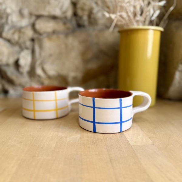 AZUL - Grand mug à thé quadrillé