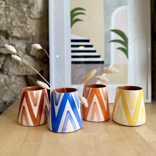 AZUL - Petit vase vulcão triangle