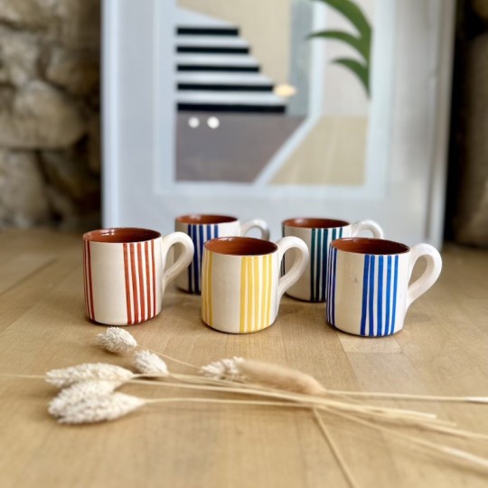 AZUL - Tasse à café banda de listas avec anse