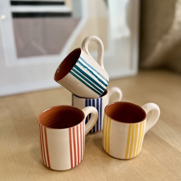 AZUL - Tasse à café banda de listas avec anse