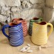 Pichet lignes horizontales en terre cuite artisanale - 1L