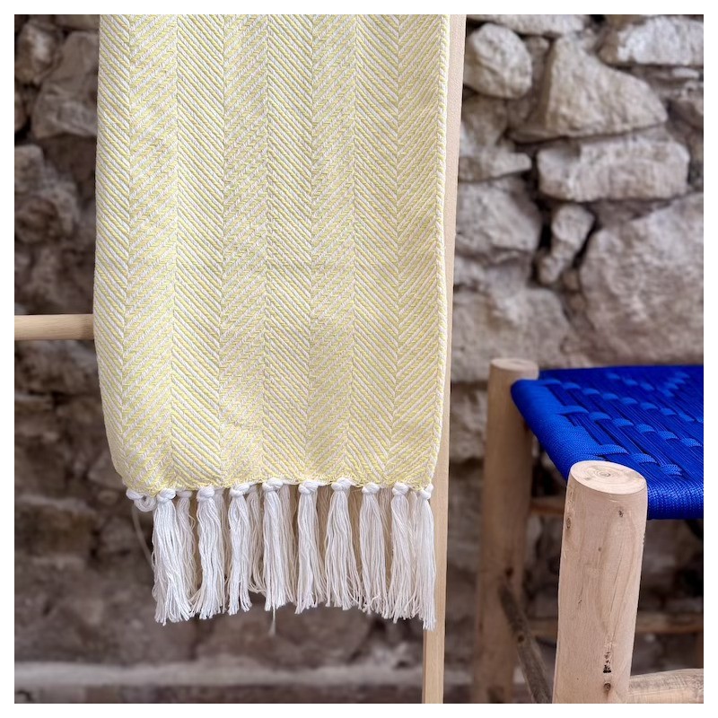 AZUL - Plaid Chevron jaune clair