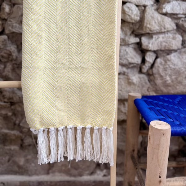 AZUL - Plaid Chevron jaune clair