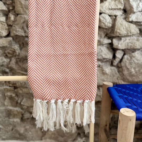 AZUL - Plaid Chevron corail