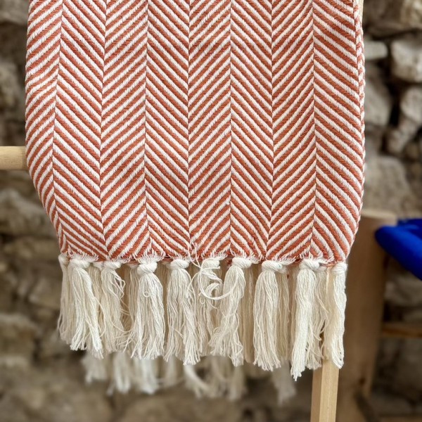 AZUL - Plaid Chevron corail
