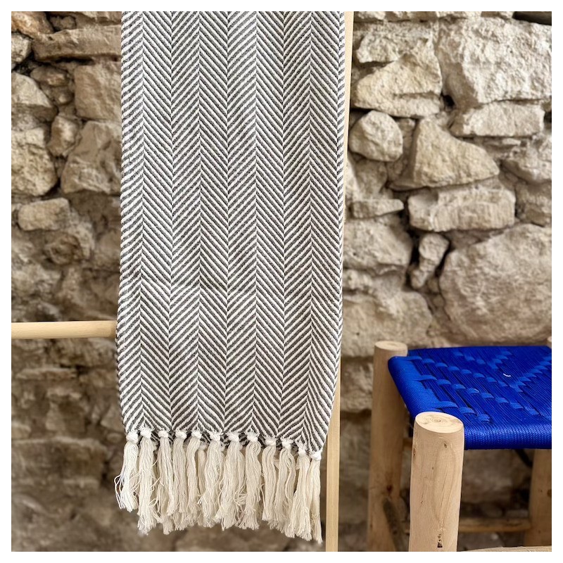 AZUL - Plaid Chevron gris