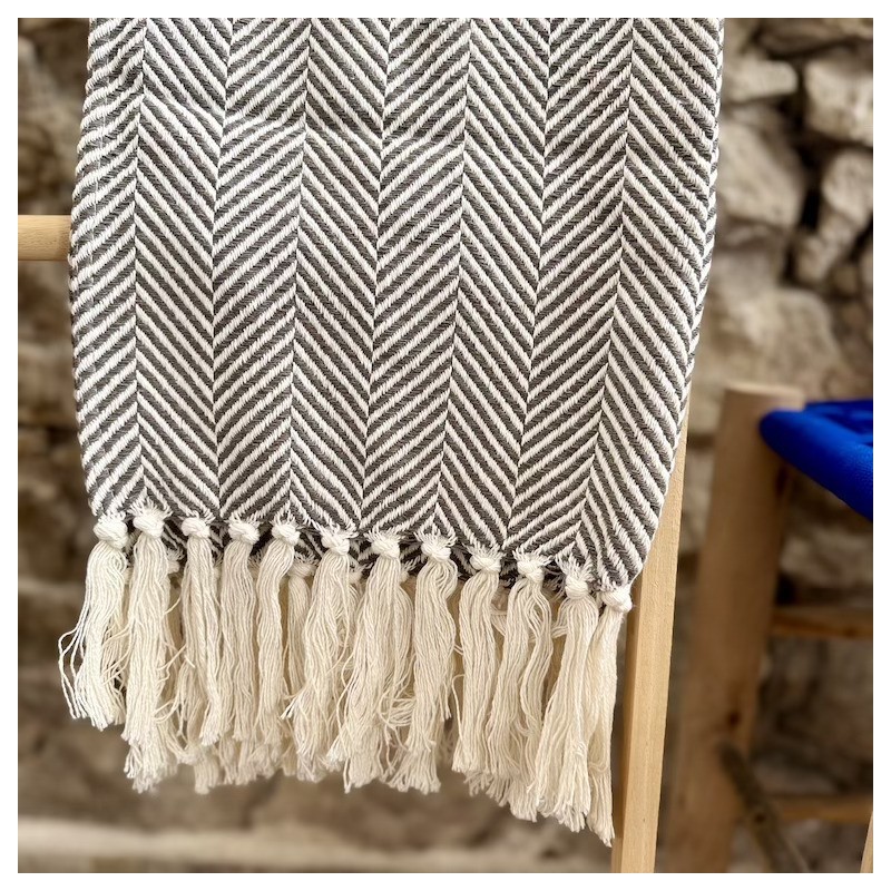 AZUL - Plaid Chevron gris