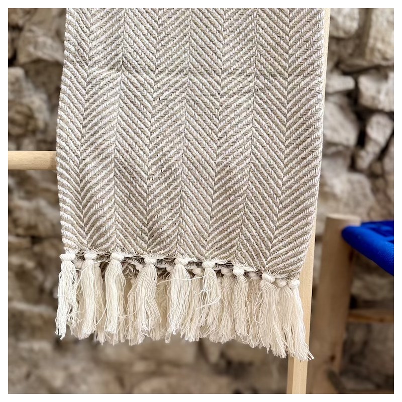 AZUL - Plaid Chevron beige