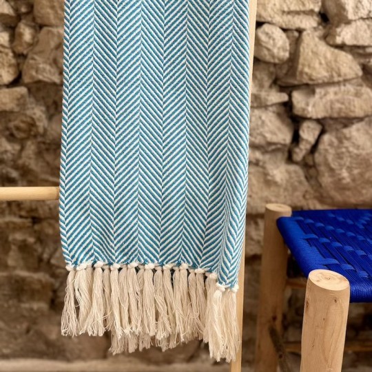 AZUL - Plaid Chevron turquoise