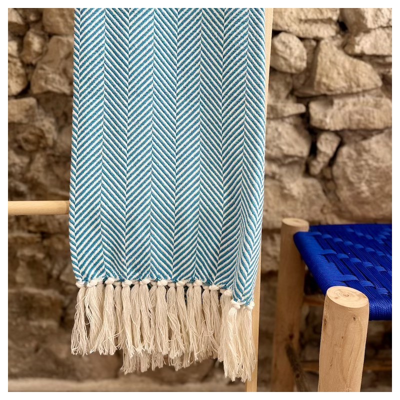 AZUL - Plaid Chevron turquoise