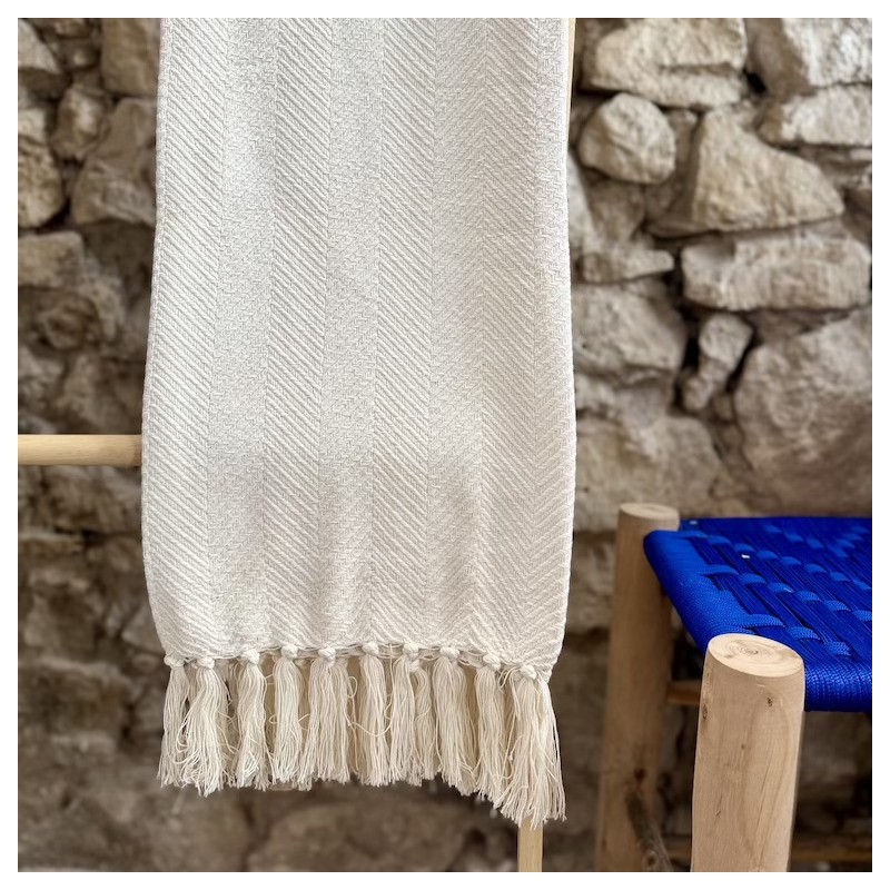 AZUL - Plaid Chevron blanc