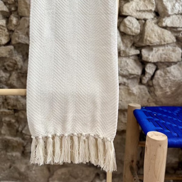 AZUL - Plaid Chevron blanc