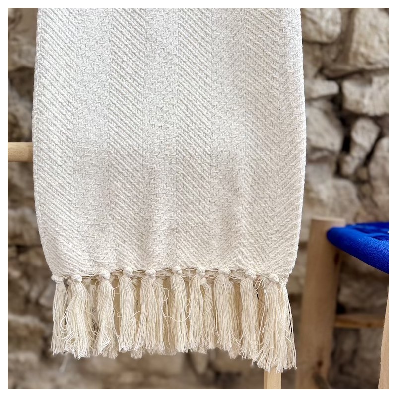 AZUL - Plaid Chevron blanc