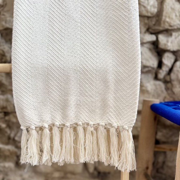 AZUL - Plaid Chevron blanc