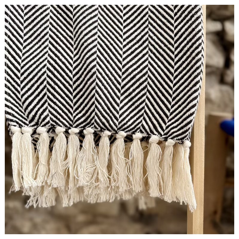 AZUL - Plaid Chevron noir