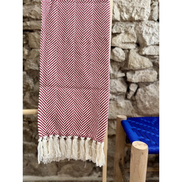 AZUL - Plaid Chevron bordeaux